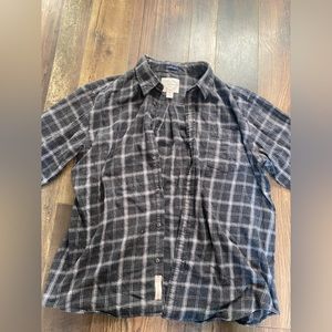 black and white striped flannel